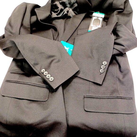 Kenneth Cole NWT Mens XL Black 2-Button Stretch Blazer Jacket Polyester Blend - Picture 3 of 6